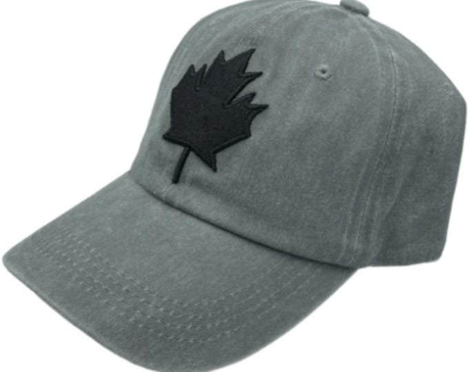 Canada Canadian Embroidered Maple Leaf Baseball Grey Caps Hat