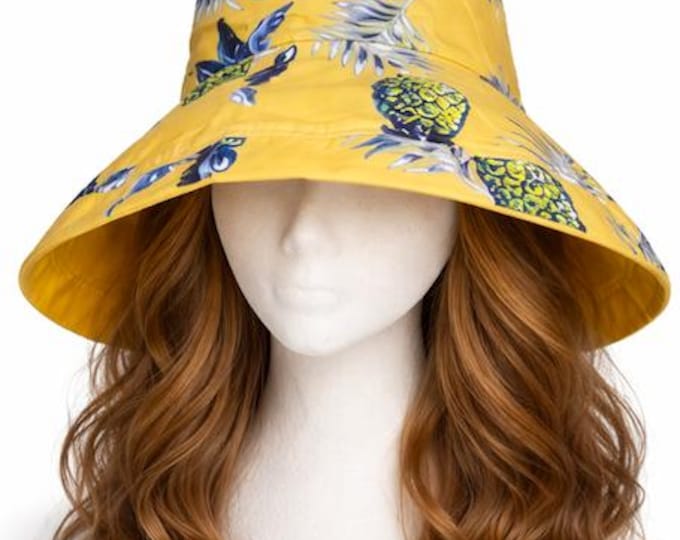 Sun Hat Wide Brim UV Protection Women Summer Floral Foldable Bucket Hats