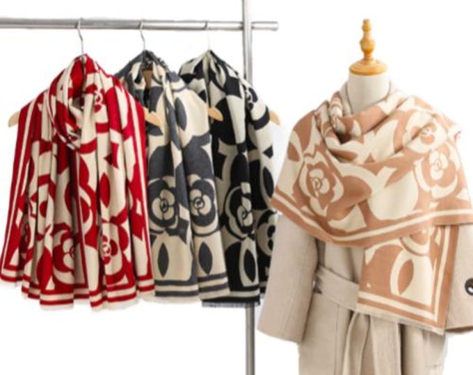Ladies Quality Double Sided Floral Pattern Scarf Evening Shawl Warm Winter Scarves