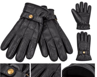 New Genuine Leather Gloves Men's Black Winter Walking Driving 3M Thinsulate