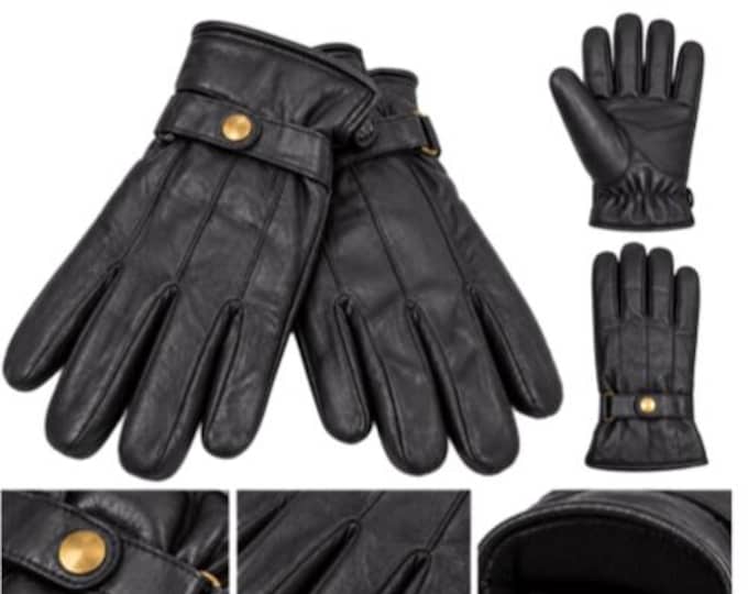 New Genuine Leather Gloves Men's Black Winter Walking Driving 3M Thinsulate