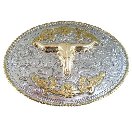 Details about   Silver Tone Western Texas Longhorn Steer Bull Rodeo Belt Buckle 