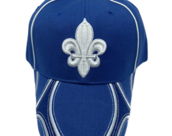 Quebec Canada Fleur De Lys Hat Cap Baseball Blue St. Jean