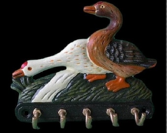 Ducks Swan Keyholders Cast Iron Geese Keys Rack Holder