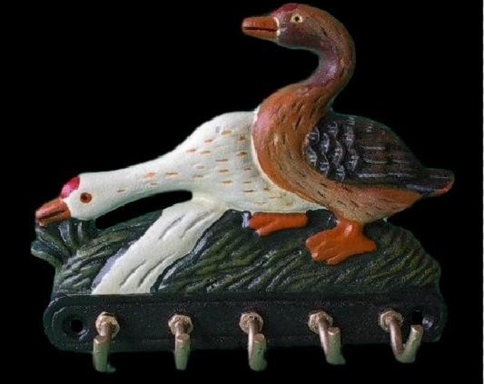 Ducks Swan Keyholders Cast Iron Geese Keys Rack Holder