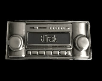 Belt Buckle Car Radio Cassette Music Player Retro 8 Eight Track 70's Belts Buckles