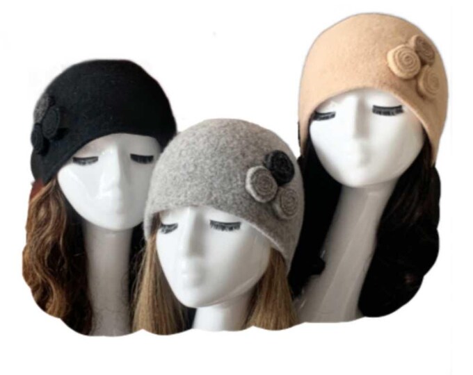 Women's Vintage Gatsby Style Wool Bucket Cloche Beanies Beret Winter Fashion Hat