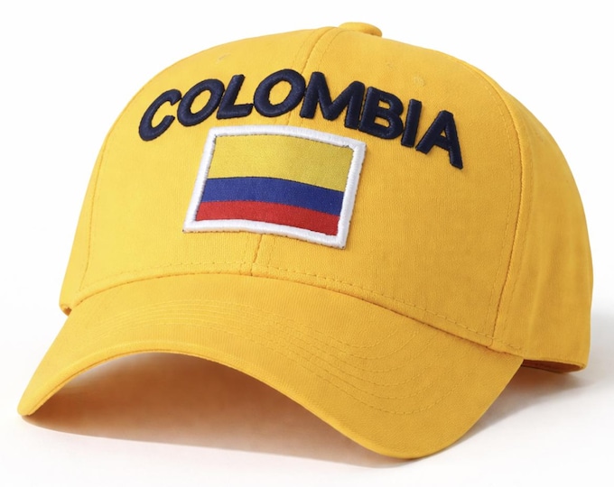 Colombia Flag Unisex Baseball Cap Yellow – Embroidered Adjustable Hat for Fans
