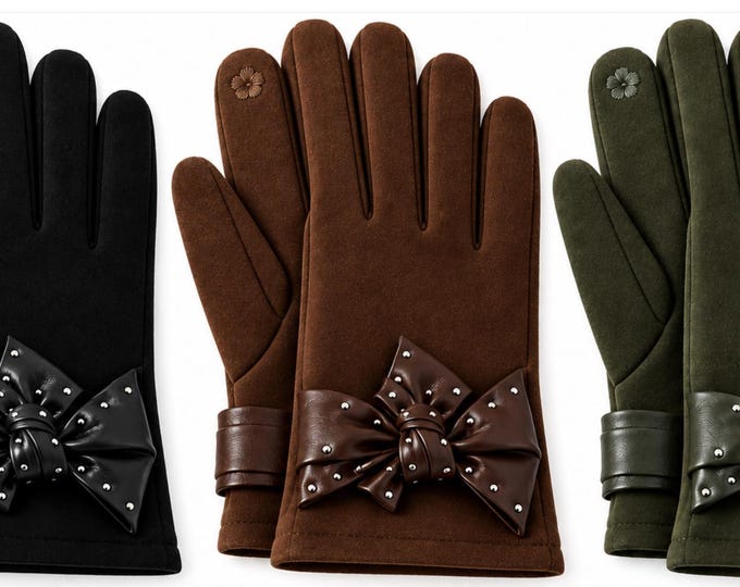 Women’s Touchscreen Bow Winter Fashion Gloves