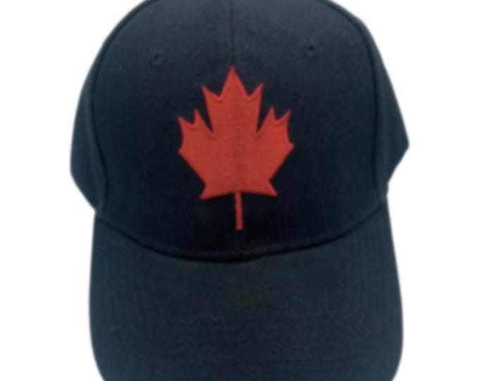 Baseball Hat Canada Canadian Red Maple Leaf Flag Ball Cap Black