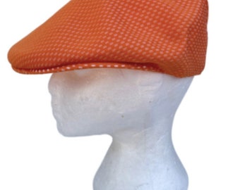 Orange 100% Paper Newsboy Hat Golfing Driving Cap Cabbie Men's Hats