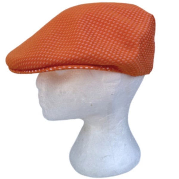 Orange 100% Paper Newsboy Hat Golfing Driving Cap Cabbie Men's Hats