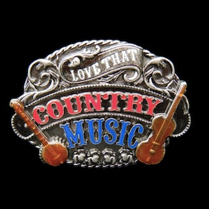 Gürtelschnalle Liebe Country Musik Banjo Gitarre Musiker Western Gürtel Schnallen