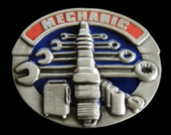 Mechanic Car Truck Repair Garage Tool Profession Belt Buckle