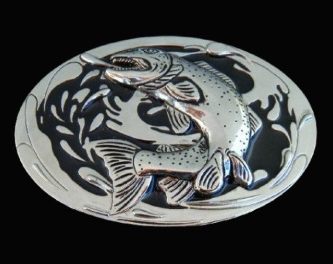 Fish Fishing Sport Trout Bass Lake Fishermen Belt Buckle Boucle De Ceinture