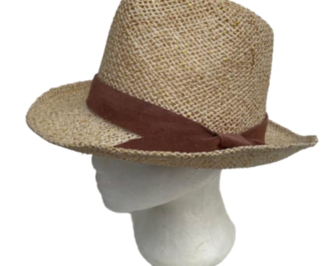 Summer Straw Fedora Hat Trilby Sun Cap Panama Short Brim Unisex Hats