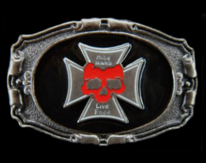 Cross & Skull Belt Buckle Gothic Punk Rock Belts Buckles