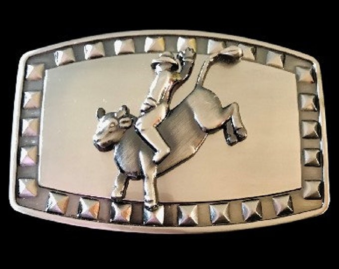 Belt Buckle Rodeo Cowboy Cow Horse Bull Rider Western Buckles & Belts