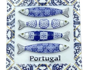 Fridge Magnet Sardine Sardinhas Souvenir from Portugal Portuguese Tile