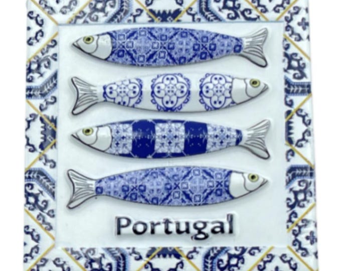 Fridge Magnet Sardine Sardinhas Souvenir from Portugal Portuguese Tile