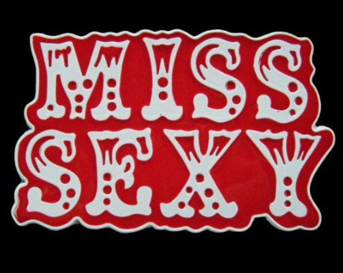 Miss Sexy Red Hot Nude Naked Funny Bar Joke Belt Buckle