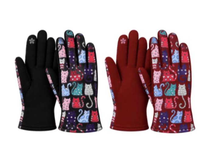 Women Winter Warm Fashion Gloves With Cats