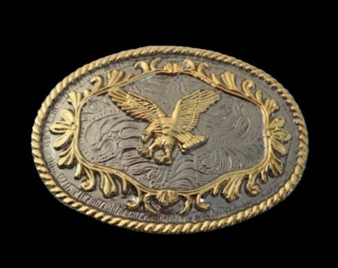 Belt Buckle Eagle Golden Silver Big American Bald Eagles Western Belts Buckles