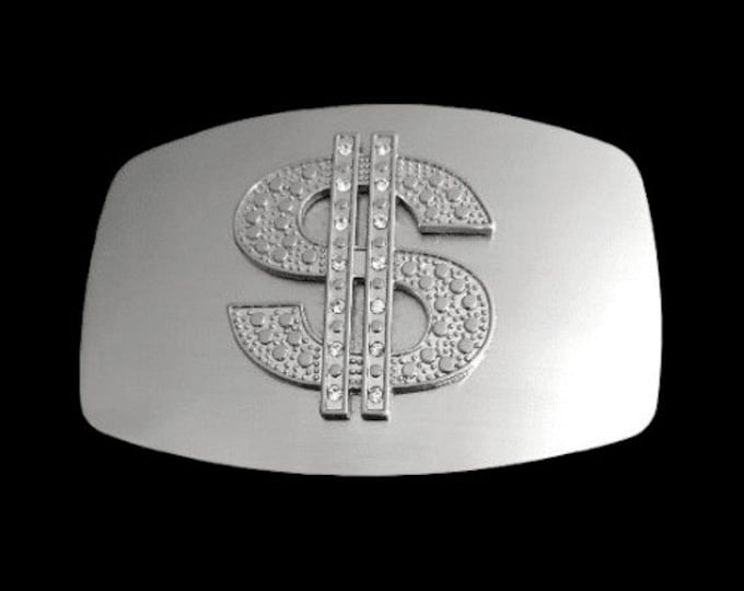 Belt Buckle Dollar Money Sign Big Rhinestone Buckles