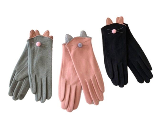 Women Winter Warm Fashion Gloves With Cat Ears