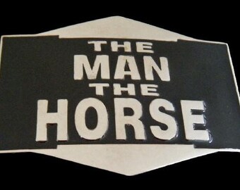 The Man The Horse Beer Opener Metal Bar Joke Funny Belt Buckle
