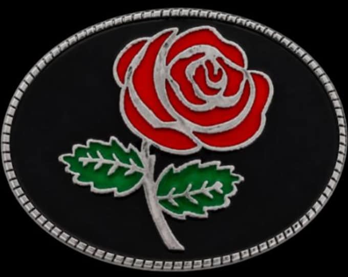 Rose Red Roses Flower Women's Western Belt Buckle