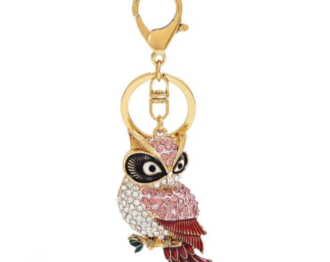 Owl Crystal Keychain Handbag Pendant Car Key Chains Charm