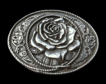 Rose Hippie Flower Western Cowgirl Vintage Belt Buckles