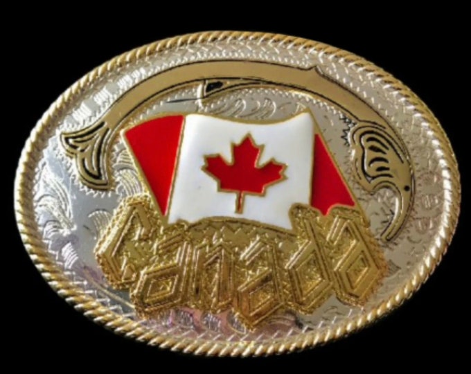 Canada Maple Leaf North Nhl Ice Hockey Flag Belt Buckle