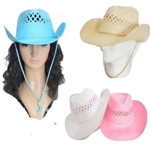 Paper Straw Cowboy Hat Men Women 