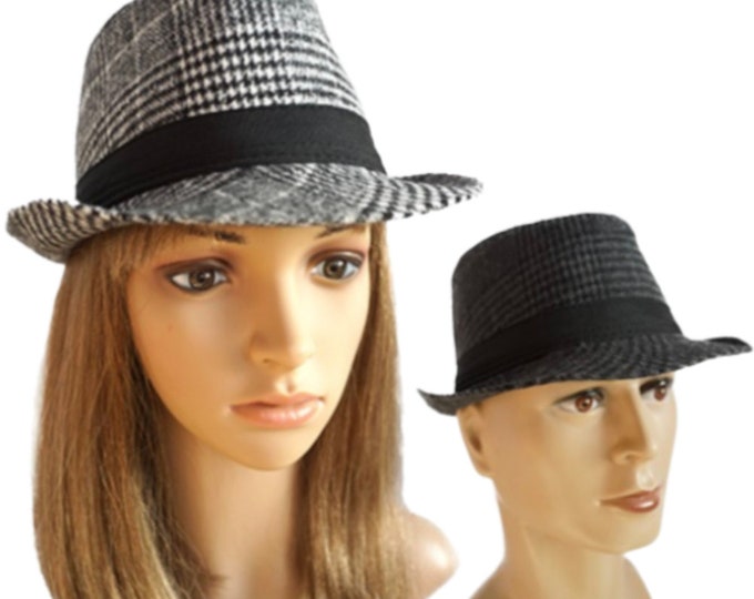 Summer Straw Fedora Hat Trilby Sun Stripe Cap Panama Short Brim Unisex Hats