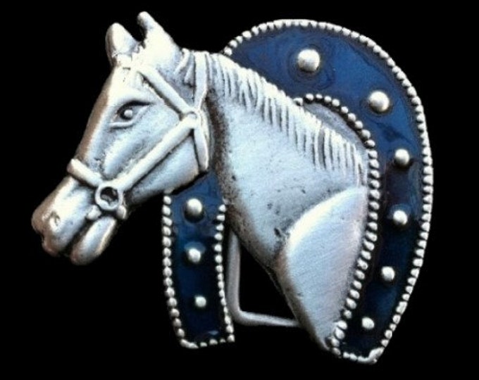 Horse Belt Buckle Horseshoe Western Equestrian Rider Buckles