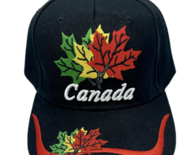 Embroidered Colourful Maple Leaf Canada Baseball Cap Sun Trucker Hat