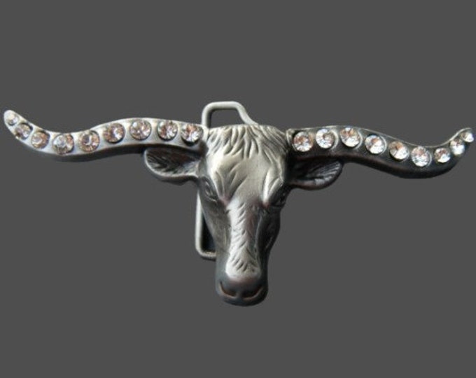 Texas Longhorn Belt Buckle Rhinestone Big Western Bull Cow Horns Belts Buckles