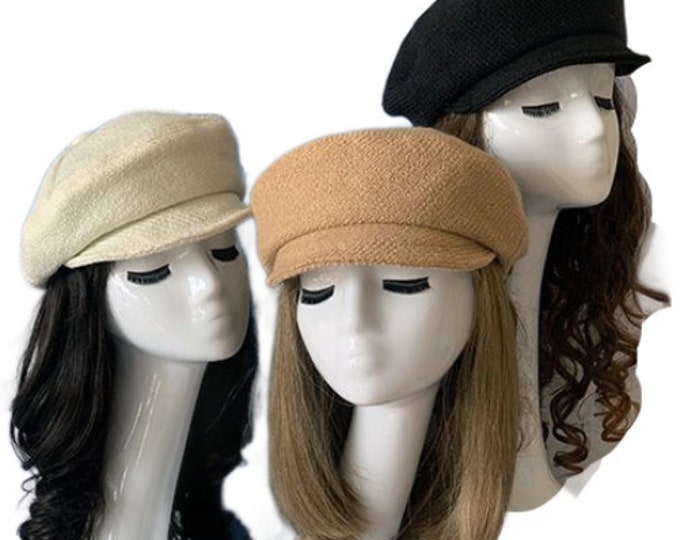 Women's Felt Army Cadet Hats Baseball Visor Racing Winter Classic Cap