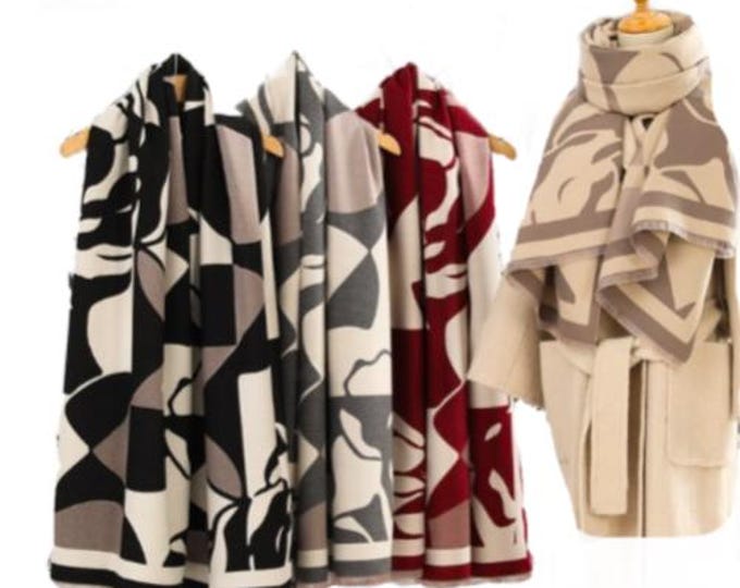 Ladies Quality Double Sided Pattern Scarf Evening Winter Shawl Scarves