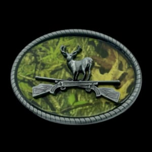 Camouflage Deer Buck Hunting Hunter Rifle 3D Belt Buckle Boucle de Ceintures