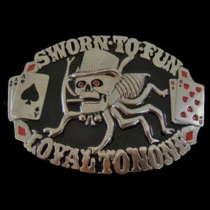 Belt Buckle Casino Gambler Spider Kull Cards Sworn Fun Loyal To None