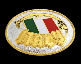 Italy Belt Buckle Italian National Flag Cowboy Western Buckles