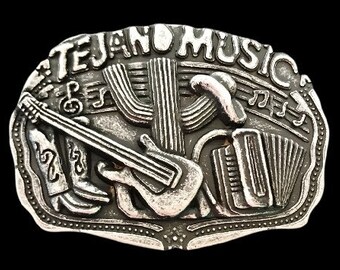 Tejano Music Belt Buckle Texas Latin Musicians Guitars Belts & Buckles