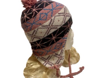 Pink Pom Pom Xox Tassel Winter Ski Tuque Fashion Style Hat Chullo Chapeau Hiver