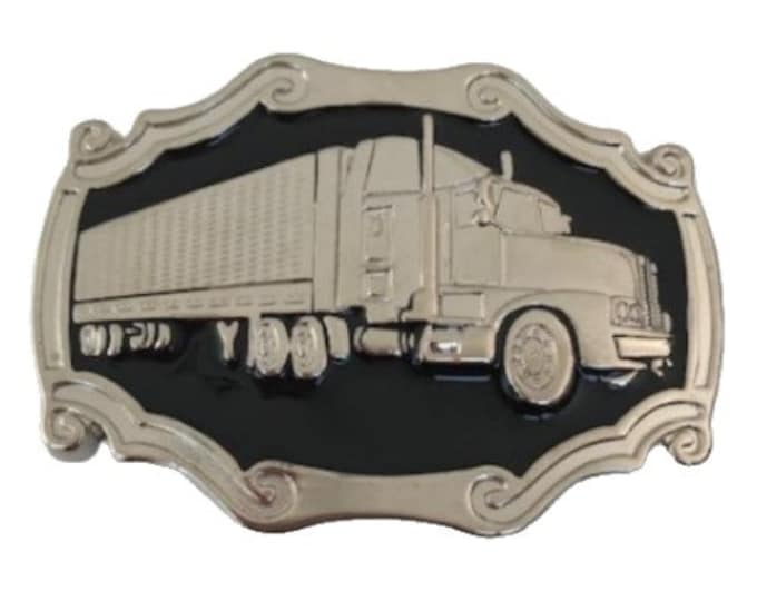 Big 18 Wheeler Transport Truck Trucker Rig Belt Buckles