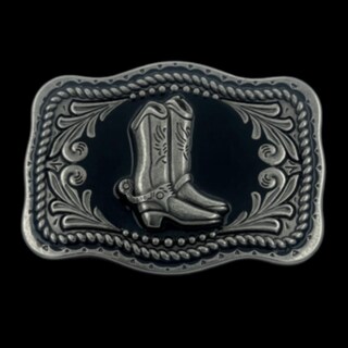 Fibbia Cintura Western Texas Star In Lega Di Zinco - Finitura Argento Antico - Uomo E Donna