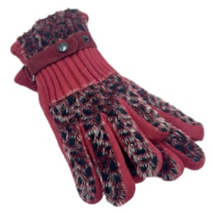 Glitter winterhandschoenen voor dames met dierenprint