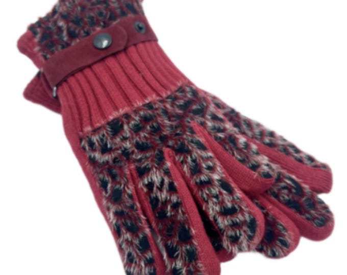 Sparkle Animal Print Women's Winter Gloves